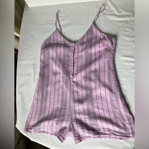 Anthropologie Gentle Fawn Romper shorts linen blend striped spaghetti strap